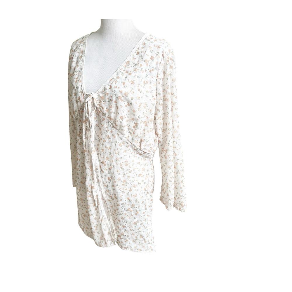 Diana Seger Handmade Eyelet Kimono Open Front Size L/XL Cottagecore Tie Front - Picture 5 of 11